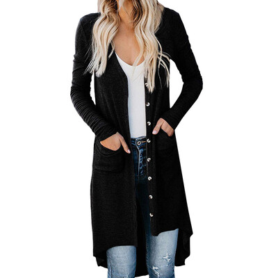 

Toponeto Womens Casual Solid Long Sleeve Draped Open Front Long Cardigans Tops