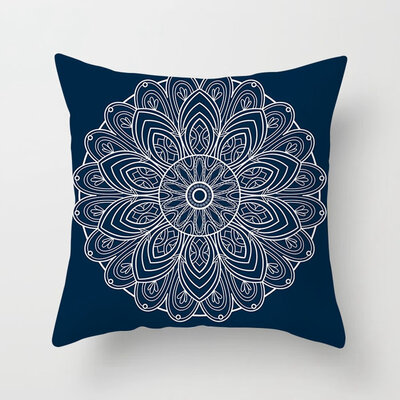 

Blue And White Printed Peach Skin Sofa Decorative Pillowcase