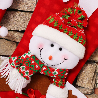 

Toponeto Happy New Year Christmas Stocking Sock Candy Gift Bag Xmas Tree Hanging Ornament