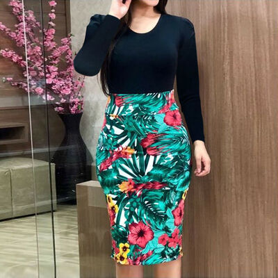 

Plus Size Ladies ShortLong Sleeve Floral Boho Women Party Bodycon Maxi Dress