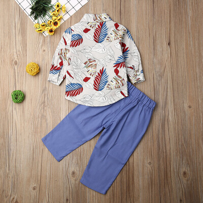 

Child Kids Boys Gentleman Party Wedding Clothes Retro Outfits Floral ShirtPants