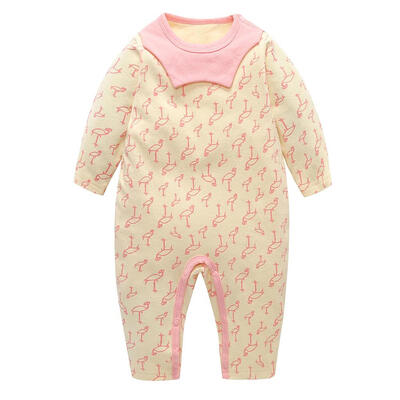 

Cute Animal Crane Warm Boys Girls Basic Rompers O-Neck Jumpsuit Costumes
