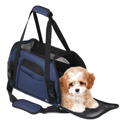

Portable Folding Pet Carrier Bag Case with Fleece Bed for Dog Cat for Traveling
