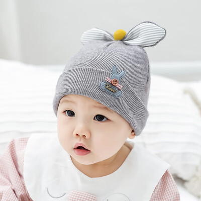 

2019 autumn&winter babys babys babys knitted pure cotton cover bow rabbit cartoon cute babys hat