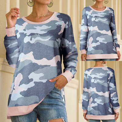 

Tailored Women Fashion Solid Casual ONeck Shoulder Pocket Knitted Sweatshirt Knitwear Top