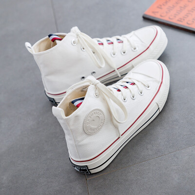 

High-end canvas shoes female Korean student Joker Harajuku ulzzang Chao Gang Wind Super Fire ins Board Shoes Street Shoes