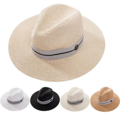 

Men Women Western Cowboy Hat Beach Wide Brim Straw Hat Cap Sunsreen Panama Hat