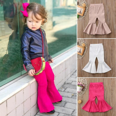 

Toddler Kids Girls Solid Long Leggings Stretchy Trouser 2-7Y Street Party Pants