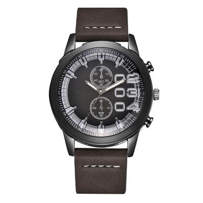

Men Leather Watch Business Male Clock Quartz Fashion Casual Wrist Watches