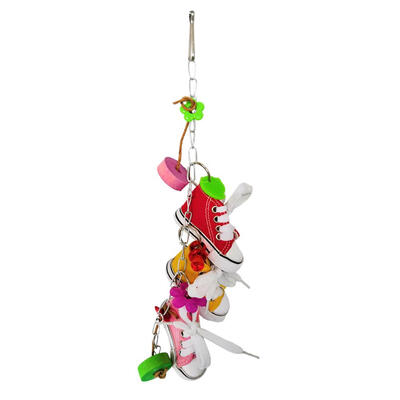 

Mini Flower Pacifier Canvas Shoes Sneakers Parrot Bird Toys Cage Decoration