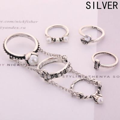 

New Fashion Retro Flowers Pearl Rings