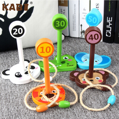 

Siaonvr Wooden Toys 5Pcs Set Animal Ring Throw Game Educational Puzzle Play Throw Toy