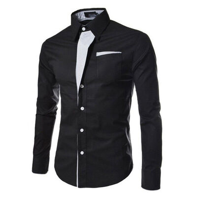 

Mens Luxury Casual Formal Shirt Long Sleeve Slim Fit Business Dress Shirts Tops