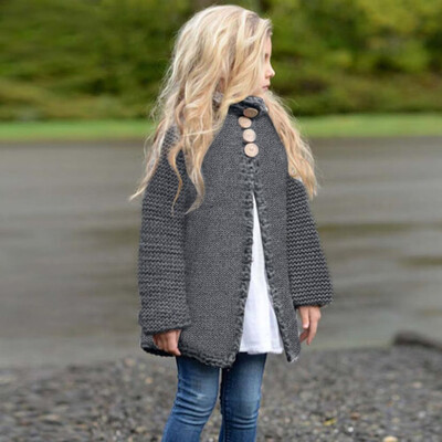 

Children Kids Baby Girls Outfit Button Knitted Sweater Cardigan Coat Clothes