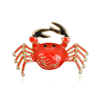 

Red Enamel Crab Brooch Pins Animal Brooches for Women Girls Banquet Party Pins Clips Gift