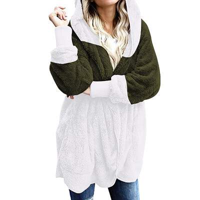 

Toponeto Womens Oversized Open Front Hooded Draped Pockets Cardigan Coat AGL