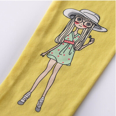 

Kids Children Girls Cartoon Print Solid Candy Colors Pants Casual Clothes