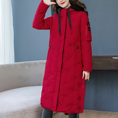 

Tailored Fashion Women Winter Warm Coat Hooded Thick Warm Slim Jacket Long Overcoat