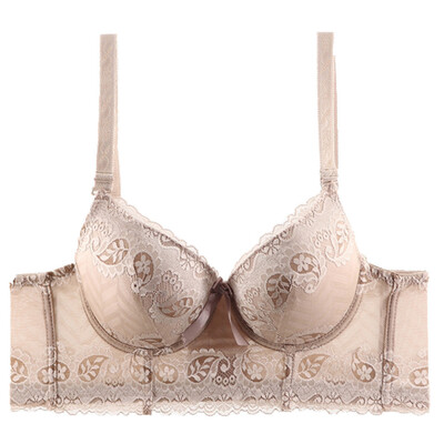 

Toponeto New Women Thickening And Gathering Big Bra 6-Row Lace Sexy Bra With Underwear