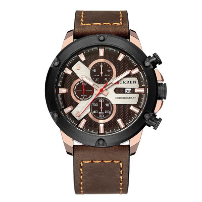 

CURREN 8308 Business Men Quartz Watch Calendar Chronograph Fashion Casual Leather Band Male Wristwatch