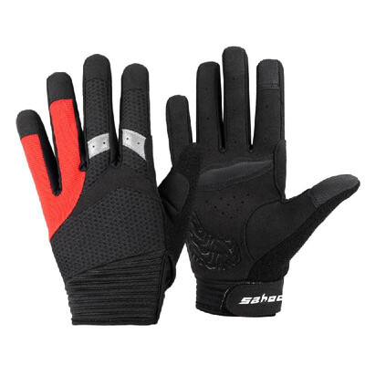 

SAHOO Gel Padded Touch Screen Full Finger Cycling Gloves Shockproof Mountain Bike Gloves for Men Women