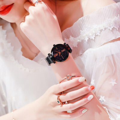 

Luxury Rose Gold Women Watches Starry Sky Magnet Buckle Ladies Clock Fashion Casual Female Wristwatch Waterproof Roman Numeral