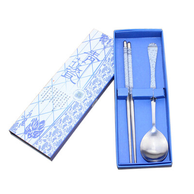 

2Pcs Portable Metal Tableware Outdoor Picnic Camping Cutlery Chopsticks Spoon