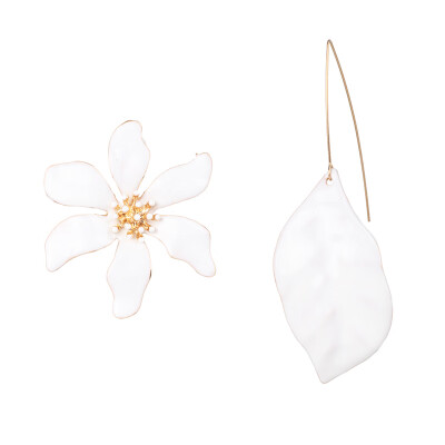 

2019 New Design za Fashion white Flower Leaf Earrings Bohemia Handmade Dangle Earrings For Women party jewelry Gift