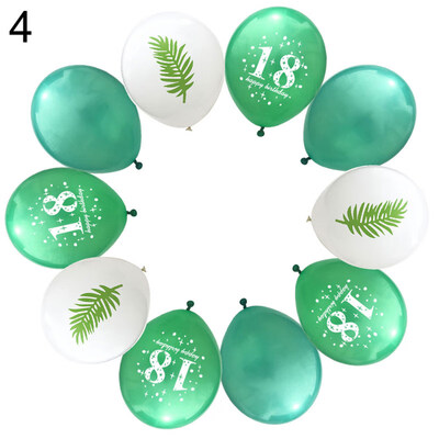 

10PcsSet 12inch 18-Year-Old Pineapple Leaf Birthday Party Latex Balloon Decor
