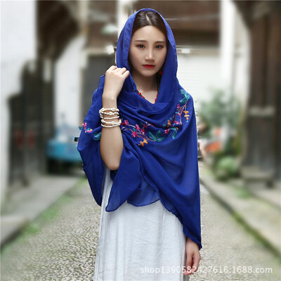 

2018 new scarf national wind embroidered shawl Yunnan Lijiang travel scarf air conditioning sunscreen multi-purpose