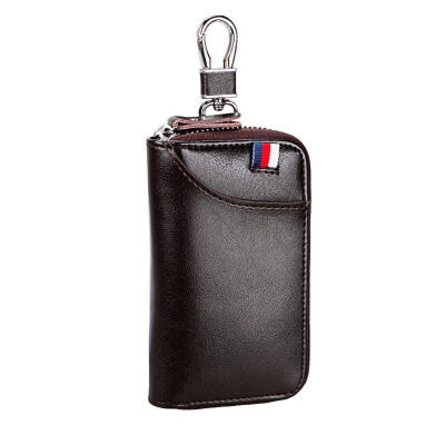 

Casual Portable Leather Key Wallet Mini Solid Color Keychain Cover For Business People