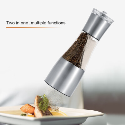 

Greensen 2 in 1 Solid Seasoning Tool Pepper Grinder Salt Dining Table Pre Filled Crusher Abrader Salt Crusher Salt Abrader