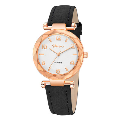 

RM Fashion Women s Leather Band Geneva Analog Quartz Diamond Wrist Watch Watches