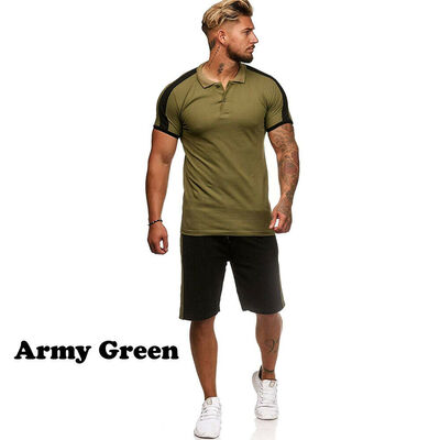 

SUNSIOM Men Summer 2pcs Tracksuit T Shirt Sport Suit Sets Short Pants Tennis Wear Outfit