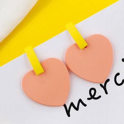 

Flashbuy Korean Acrylic Heart Earrings for Women Resin Statement Earrings Fashion Alloy Spray Pendientes Girls Wholesale Jewelry