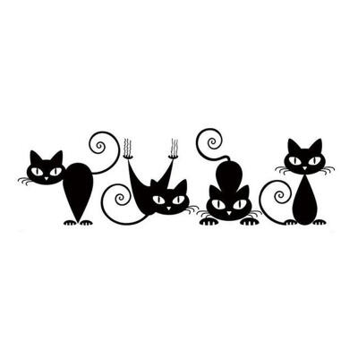 

Black Cats Printed PVC Waterproof Removable Self-adhesive Wall Stickers