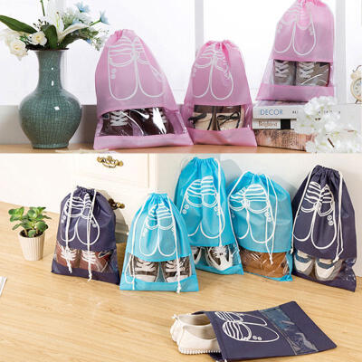 

5pcs Fashion Non-Woven Portable Organizer 2 Sizes Shoe Bag Pouch Storage Bag Cover