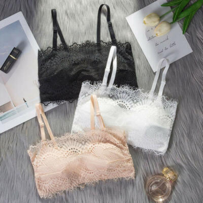 

UK Summer Women Lace Back Basic Shirt Vest Wrapped Chest Strap Padded Bra Tops