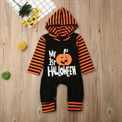 

Infant Baby Kids Boys Girls My 1st Halloween Hooded Romper Jumpsuit Bodysuit Top Outfits Clothes
