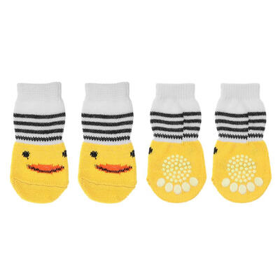 

4pcs Non-Slip Pet Dog Socks Soft Warm Knitted Socks Cute Cartoon Teddy Sock