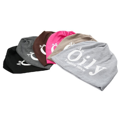 

New Fashion Unisex Beanie Wrap Hat Letter Print Candy Color Sleep Turtleneck Cap