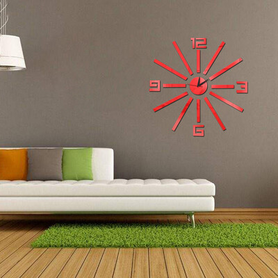

〖Follure〗Fashion DIY Large Number Mirror Wall Sticker Big Watch Home Decor Art Clock
