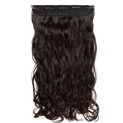 

Synthetic Fiber Clips in on Hair Extension 34 Full Head One Piece 5 Clips Long Silky Straight Curly Wavy