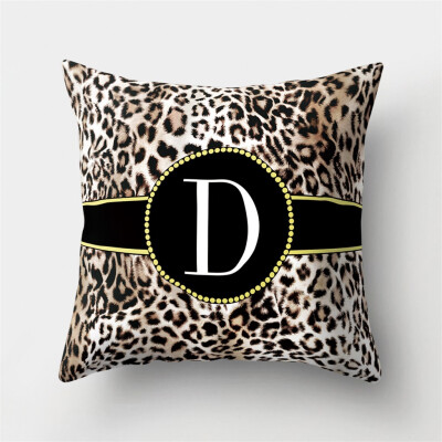 

Gobestart English Alphabet Pillow Print Cushion Flower Pillowcase Cover Room Decoration