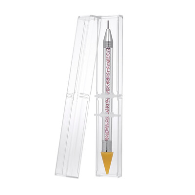 

1Pc Rhinestone Dotting Pen Double-headed Nail Dotting Tool Double End Tips Beads Picker Wax Pencil Handle Manicure Tool Purple