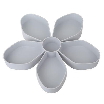 

5 Grids Flower Petal Shape Fruit Plate Candy Storage Box Nuts Snack Tray