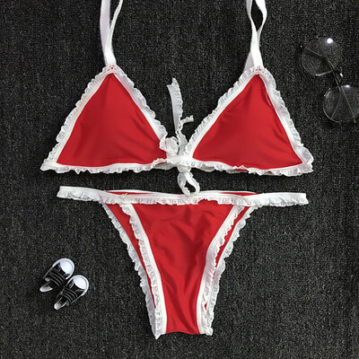 

Roseonmyhand Women Bikini Set Swimwear Push-Up Padded Lace Bra Swimsuit Beachwear