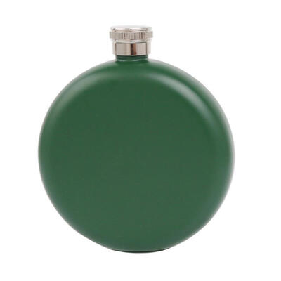 

5oz Flagon Hip Flask Alcohol Whiskey Wine Pot Scotch Flask Stainless Steel Folding Cup Leak Proof Barware Round Shape