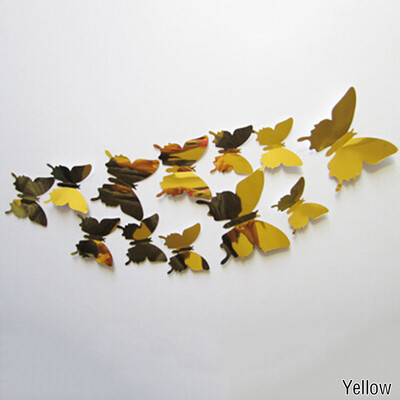 

Butterfly DIY 3D Art Silver Acrylic Mirror Wall Sticker Home Decoration Fashionable