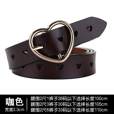 

New ladies leather leather belt fashion pin buckles belt simple love all take hollow decoration belt thin belt Harajuku Cinto